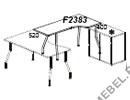 Приставка-стол с фигурной столешницей (правый, изогнутые металлические ноги) Fansy F2383 на Office-mebel.ru