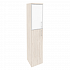 Шкаф высокий узкий прав/лев (1 средний фасад ЛДСП + 1 низкий фасад стекло лакобель в раме) O.SU-1.7R(L)/(R) white на Office-mebel.ru 1