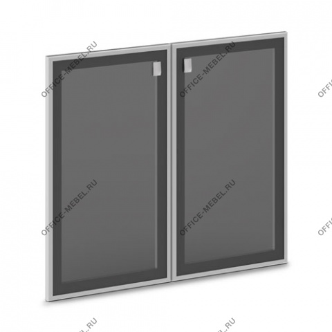 Дверь стеклянная тонированная в алюминиевом профиле V-014 на Office-mebel.ru