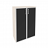 Шкаф средний широкий (2 средних фасада стекло лакобель в раме) O.ST-2.4R black на Office-mebel.ru 1