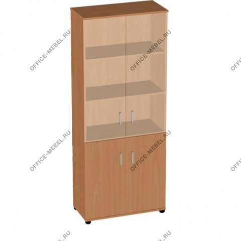 Шкаф высокий со стеклом БМ-4.1+ЛТ-5.2*2+30.0*2+БМ*2 на Office-mebel.ru