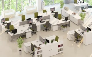 Domino - Офисная мебель для персонала цветных вставок цветных вставок на Office-mebel.ru