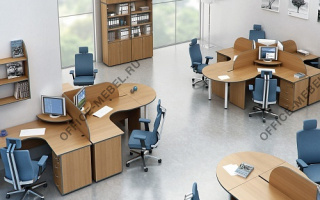 Агат - Офисная мебель для персонала серого цвета из материала Кожезаменитель	 серого цвета из материала Кожезаменитель	 на Office-mebel.ru