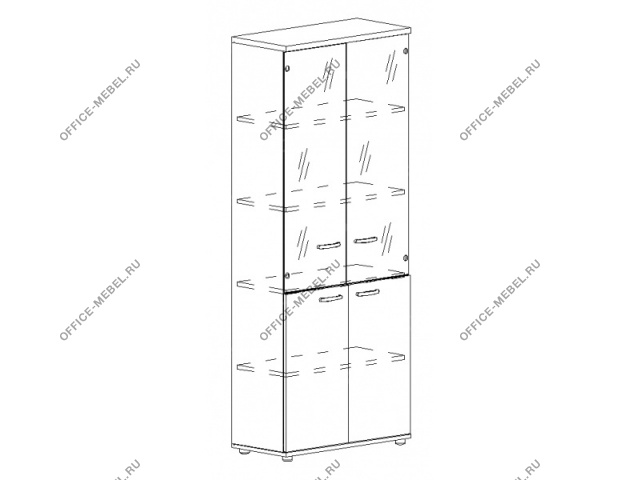 Шкаф для документов со стеклянными прозрачными дверьми А4 9379 БП на Office-mebel.ru