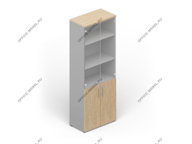 Шкаф высокий комбинированный с матовым стеклом в раме UMH834L на Office-mebel.ru