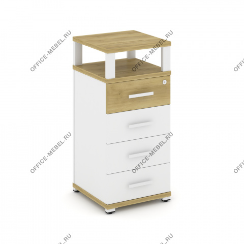 Тумба опорная/приставная 4 ящика. С надставкой. CN.TUO-003 на Office-mebel.ru