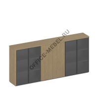 Шкаф для документов средний комбинированный 6-дверный (со стеклом+закрытый+со стеклом) ИН 305 ГР на Office-mebel.ru