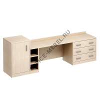 Стол комбинированный с тумбой под минибар и комодом Л/П КР 631  на Office-mebel.ru