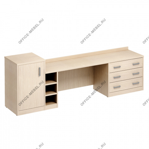 Стол комбинированный с тумбой под минибар и комодом Л/П КР 631  на Office-mebel.ru