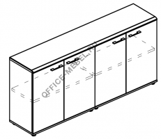 Шкаф низкий комбинированный закрытый (топ МДФ) МР 9355 на Office-mebel.ru