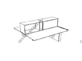 Продолжение двойной рабочей станции с надстройкой DK186BANC на Office-mebel.ru