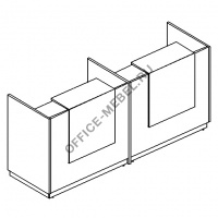 Стойка ресепшен прямая с промежуточной опорой (полка высокая) А4 9848 на Office-mebel.ru
