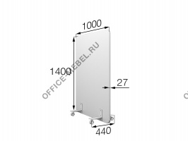 Перегородка на колесах 100/140 mv-100/140 на Office-mebel.ru