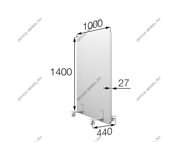 Перегородка на колесах 100/140 mv-100/140 на Office-mebel.ru