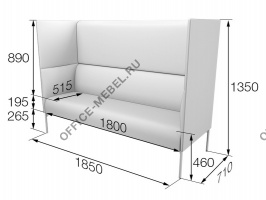 Диван 3-местный высокий Brd3H-2 на Office-mebel.ru