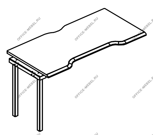 Секция стола Симметрия на каркасе МТ 1 скос МР Б1 013.04-1  на Office-mebel.ru