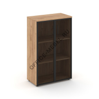 Шкаф средний широкий (2 сред. фасада стекло в раме) DX.STS-202 на Office-mebel.ru