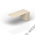 Стол с приставной тумбой 4 ящика (2 громмета, приставной элемент) ETPG168N072 на Office-mebel.ru