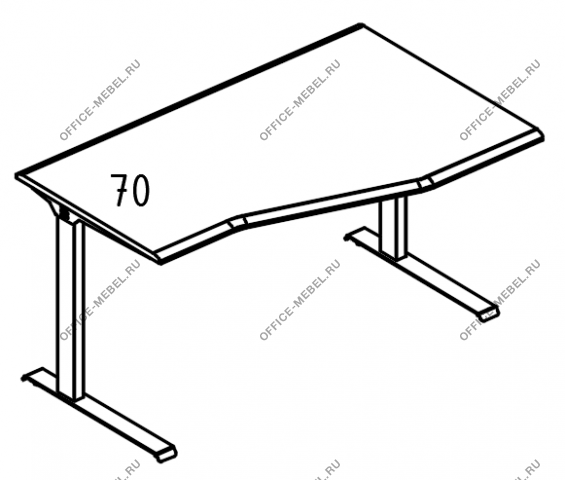 Стол правый Техно на каркасе МL 2 скоса МР А2 062.01 на Office-mebel.ru