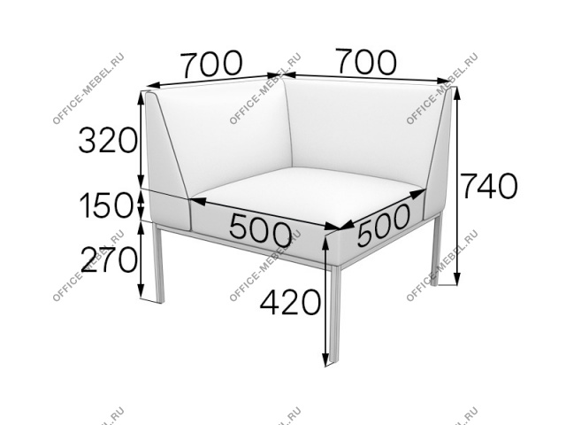 Мягкая мебель для офиса Секция угловая Ac на Office-mebel.ru