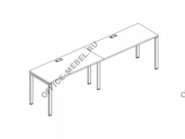 Рабочая станция на металлокаркасе UNO (2х1400) А4 Б1 004-2 БП на Office-mebel.ru