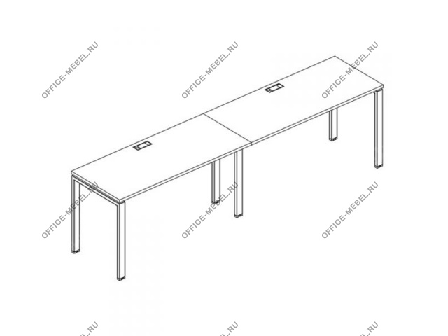 Рабочая станция на металлокаркасе UNO (2х1400) А4 Б1 004-2 БП на Office-mebel.ru