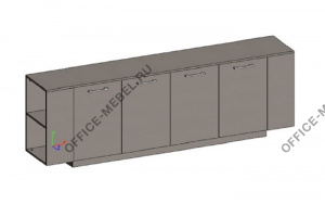 Двойной шкаф низкий с боковыми стеллажами JNS923.U727 на Office-mebel.ru