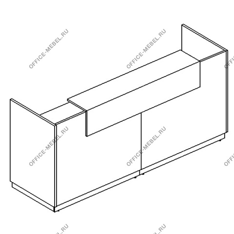 Стойка ресепшен прямая  30* А4 9834-2 на Office-mebel.ru