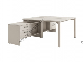 Стол-тандем на металлокаркасе с опорной тумбой D-414							  на Office-mebel.ru