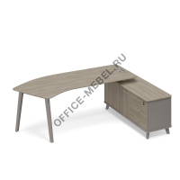 Стoл эргономичный правый на тумбе (тип 5) ТМ М1 128 на Office-mebel.ru