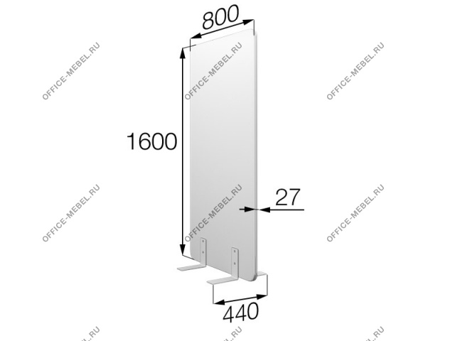 Перегородка без колес fx-80/160 на Office-mebel.ru