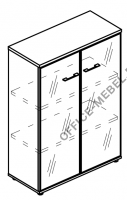 Шкаф средний двери стекло в алюминиевой рамке (топ ДСП) МР 9465 на Office-mebel.ru