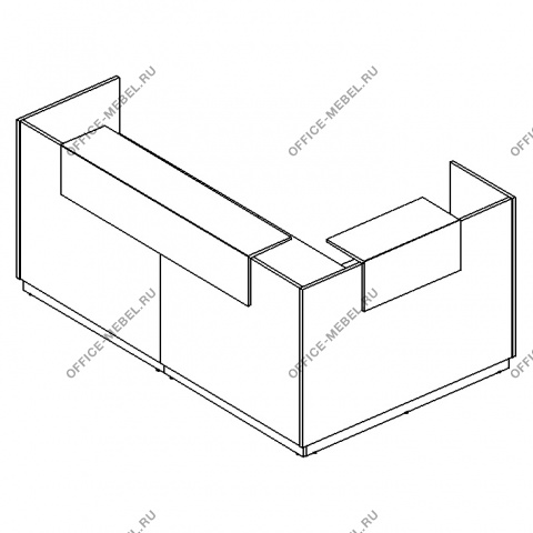 Стойка ресепшен угловая л\п А4 9870 на Office-mebel.ru