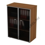 Шкаф для документов средний со стеклянными дверьми в рамке 769 на Office-mebel.ru