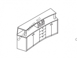 Книжный шкаф с задней панелью PVFALC11 на Office-mebel.ru