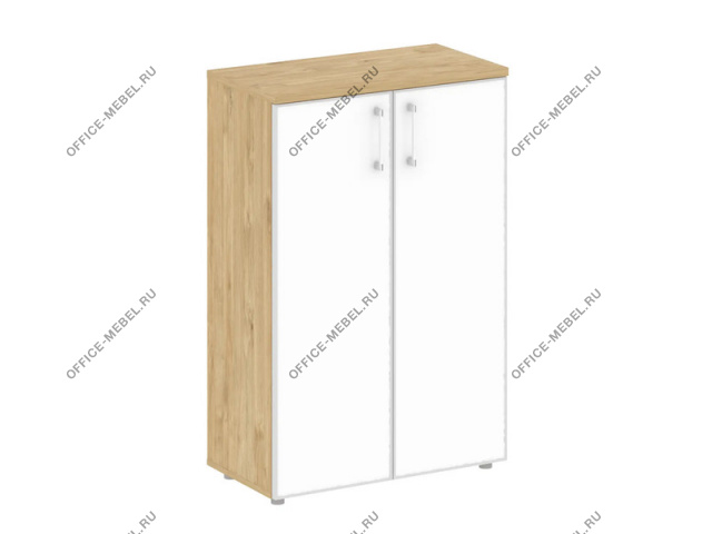 Шкаф средний широкий (2 средних фасада стекло лакобель белый/черной в раме) SK.ST-2.4R white/black на Office-mebel.ru