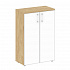Шкаф средний широкий (2 средних фасада стекло лакобель белый/черной в раме) SK.ST-2.4R white/black на Office-mebel.ru 1