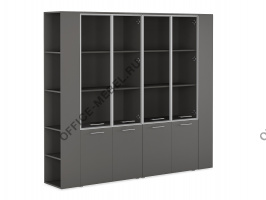 Двойной шкаф комбинированный с боковыми стеллажами JNO937.ANT на Office-mebel.ru