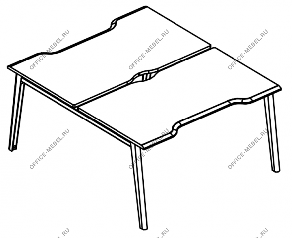 Рабочая станция (2х120) Симметрия на каркас МТ 1 скос МР Б1Б 176.04 на Office-mebel.ru