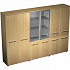 Шкаф комбинированный ( одежда - стекло - закрытый, 4 двери) МЕ 377 на Office-mebel.ru 1