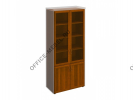 Шкаф книжный со стеклянными дверьми в рамке МТ 379  на Office-mebel.ru