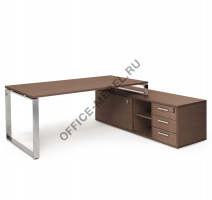 EXE Стол на оп.тумбе L209 хром 101 105 WAL 07 на Office-mebel.ru