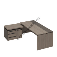 Стол руководителя с брифинг-приставкой боковой левый РС 127 на Office-mebel.ru