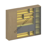 Шкаф комбинированный  с подсветкой ИН 331 ГР Л/П на Office-mebel.ru