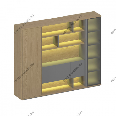 Шкаф комбинированный  с подсветкой ИН 331 ГР Л/П на Office-mebel.ru