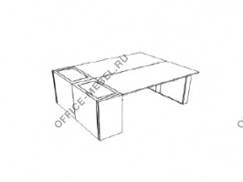 Двойной стол с боковым пьедесталом DK146BLC на Office-mebel.ru