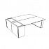 Двойной стол с боковым пьедесталом DK146BLC на Office-mebel.ru 1