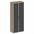 Шкаф высокий широкий (2 высоких фасада стекло лакобель белый в раме) SK.ST-1.10R black на Office-mebel.ru 1