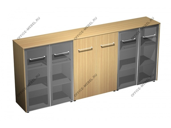 Шкаф комбинированный средний(стекло - закрытый - стекло) МЕ 339 на Office-mebel.ru