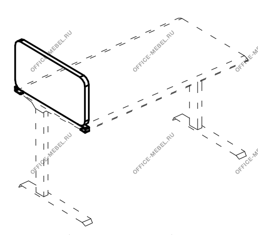 Экран торцевой тканевый мягкий для стола МР А 884 на Office-mebel.ru